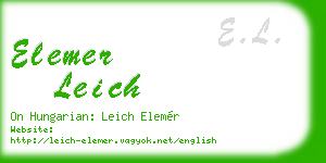 elemer leich business card